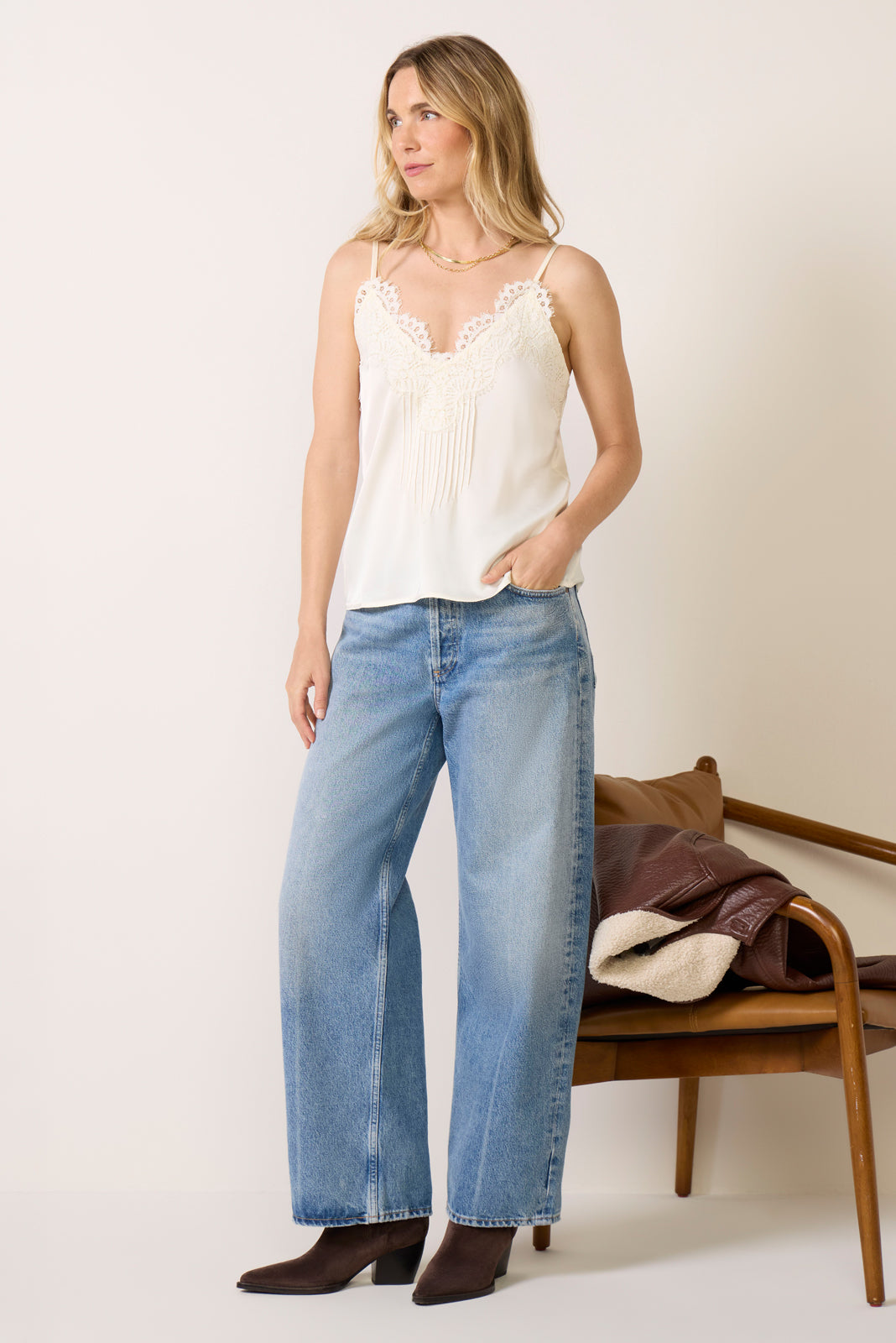 Juliette Lace Pintuck Cami
