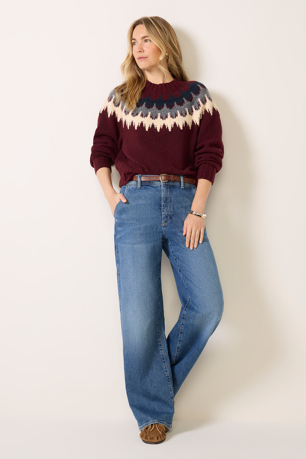 Camden Mock Neck Fairisle Sweater