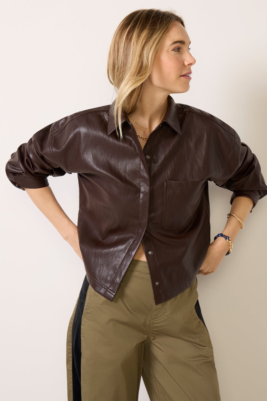 Aiden Vegan Leather Shirt