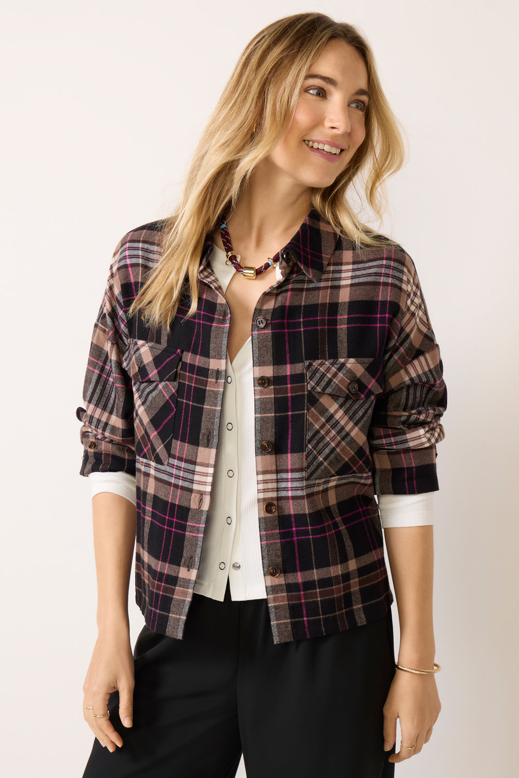 Aiden Crop Flannel Shirt
