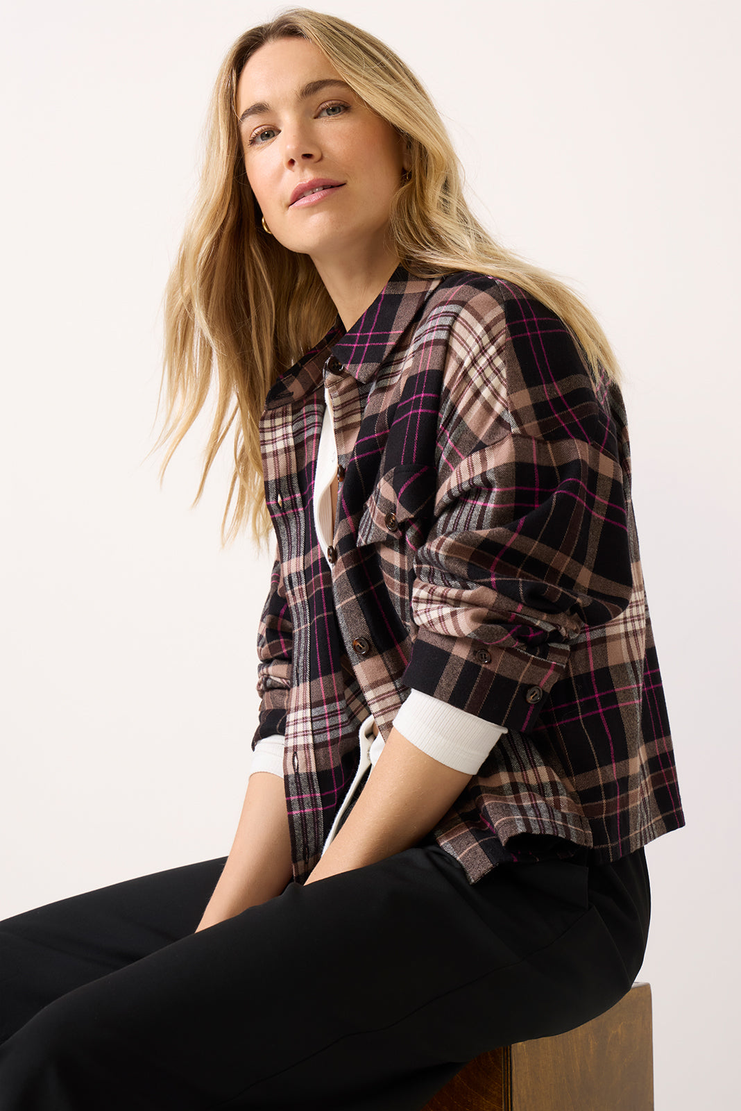 Aiden Crop Flannel Shirt