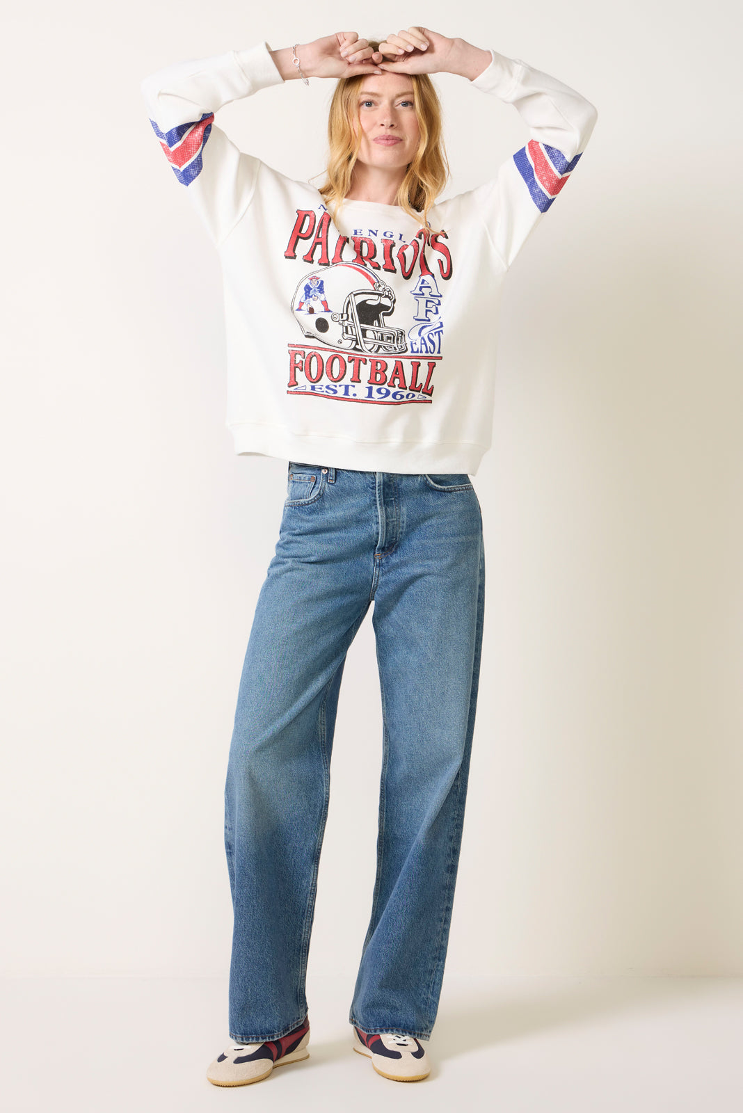 Patriots Oversized Striped Sweatshirt