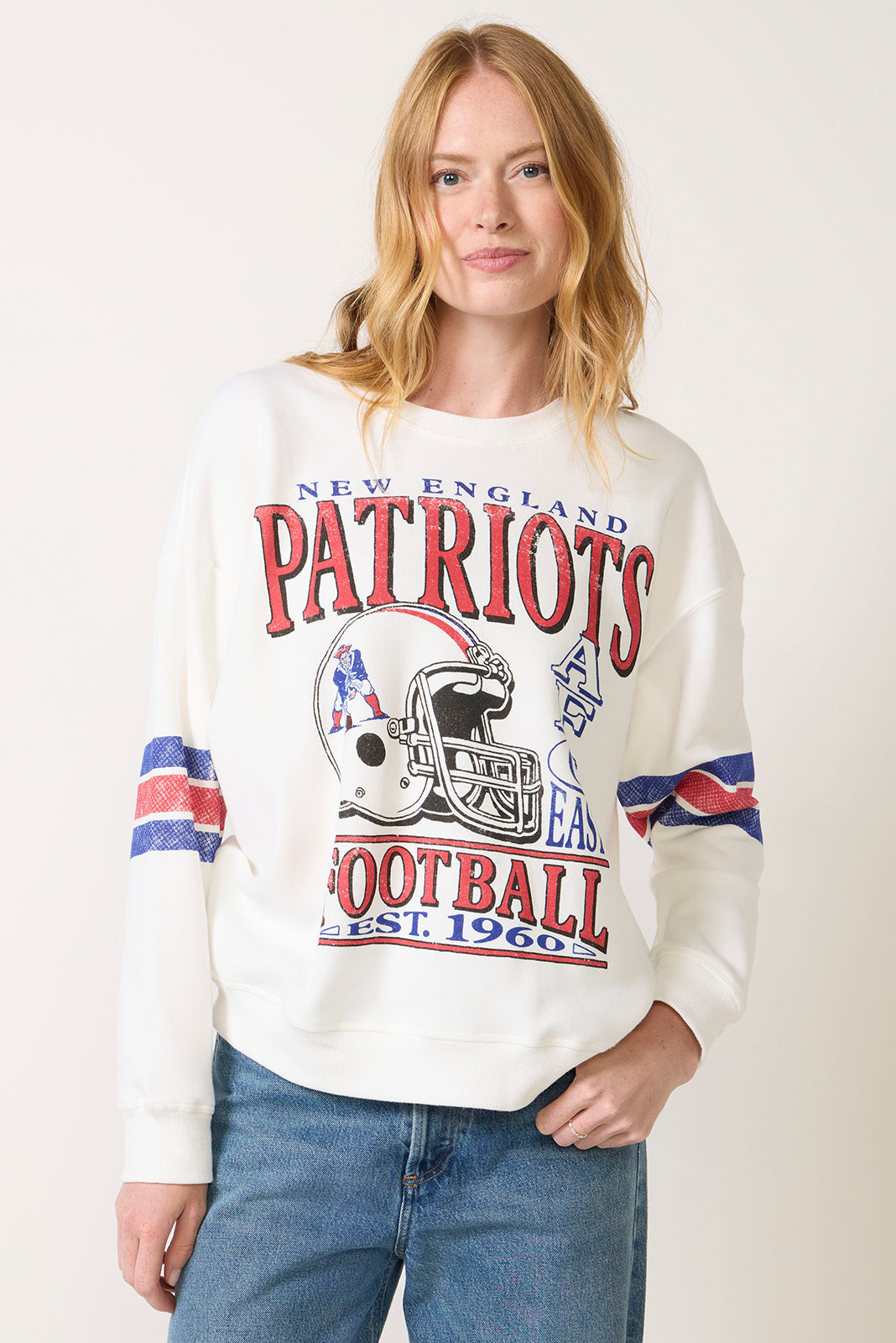 Patriots Oversized Striped Sweatshirt