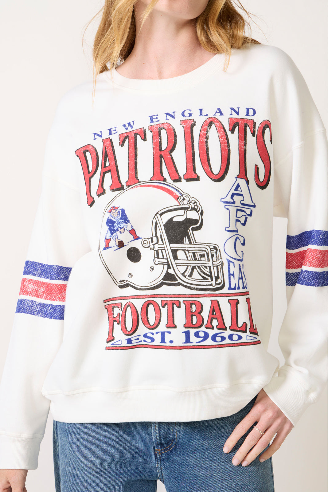 Patriots Oversized Striped Sweatshirt
