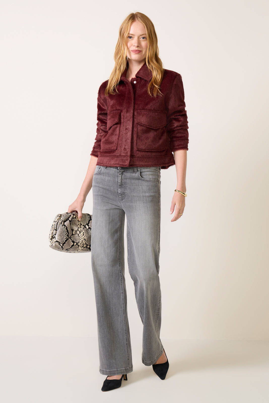 Maggie Faux Pony Hair Jacket