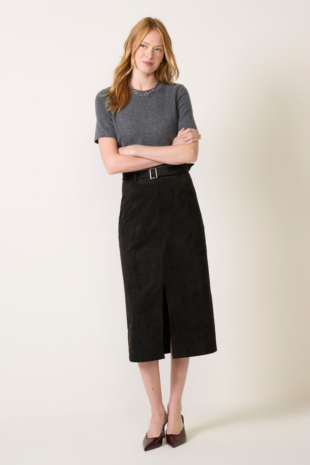 Shelly Suede Midi Skirt