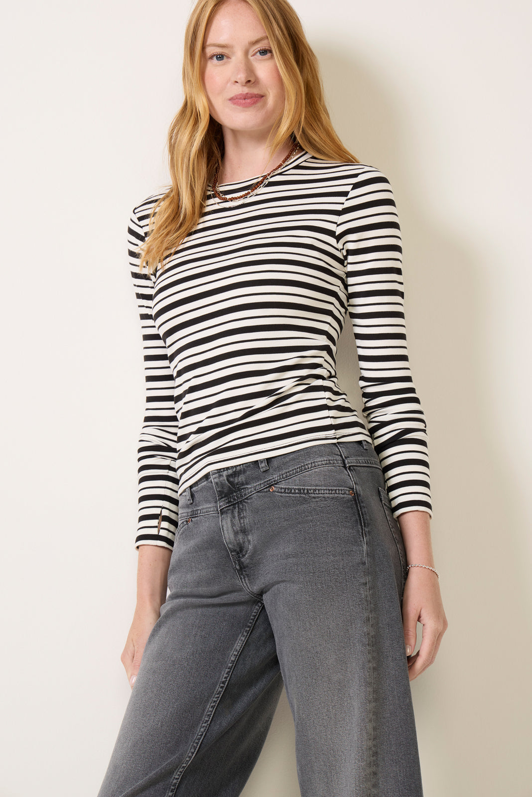 Abby Stripe Crew Neck Top