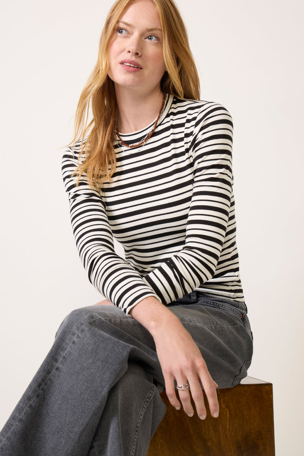 Abby Stripe Crew Neck Top
