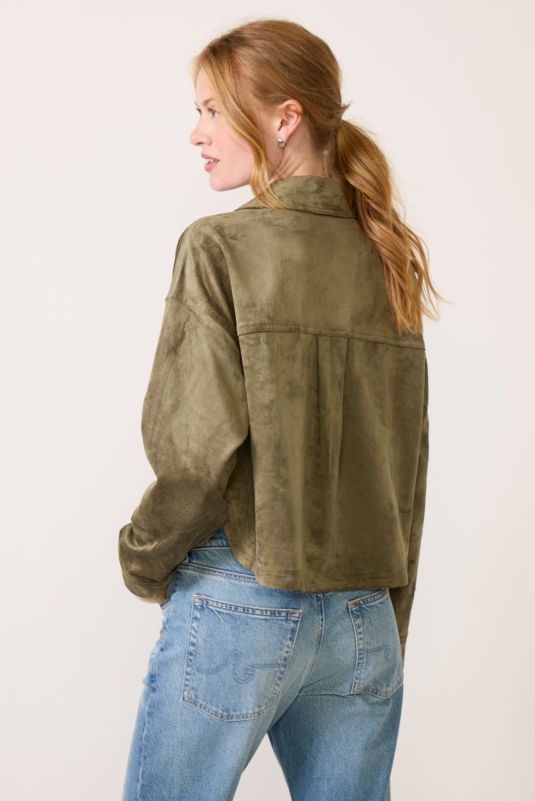 All Day Cropped Suede Jacket