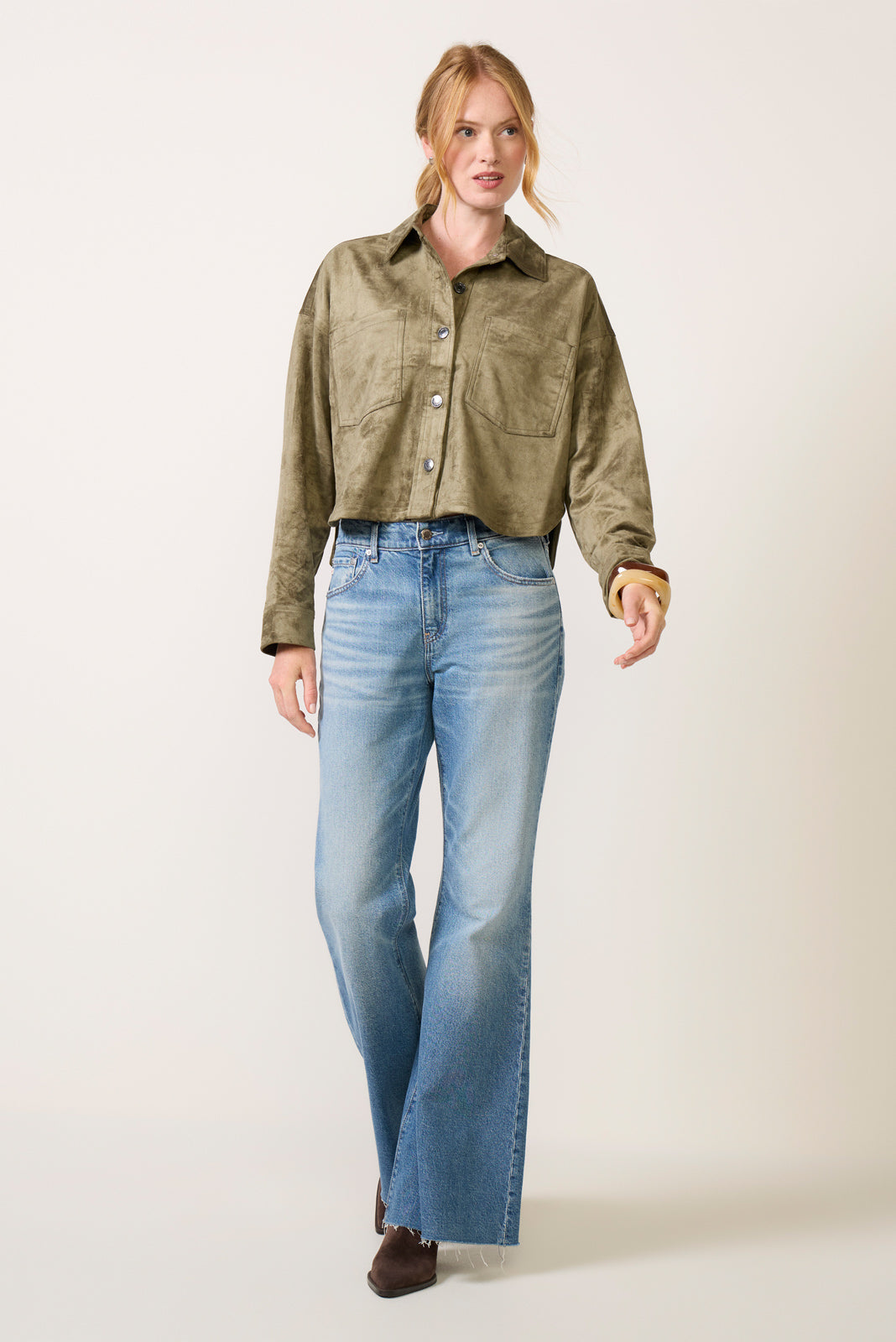 All Day Cropped Suede Jacket