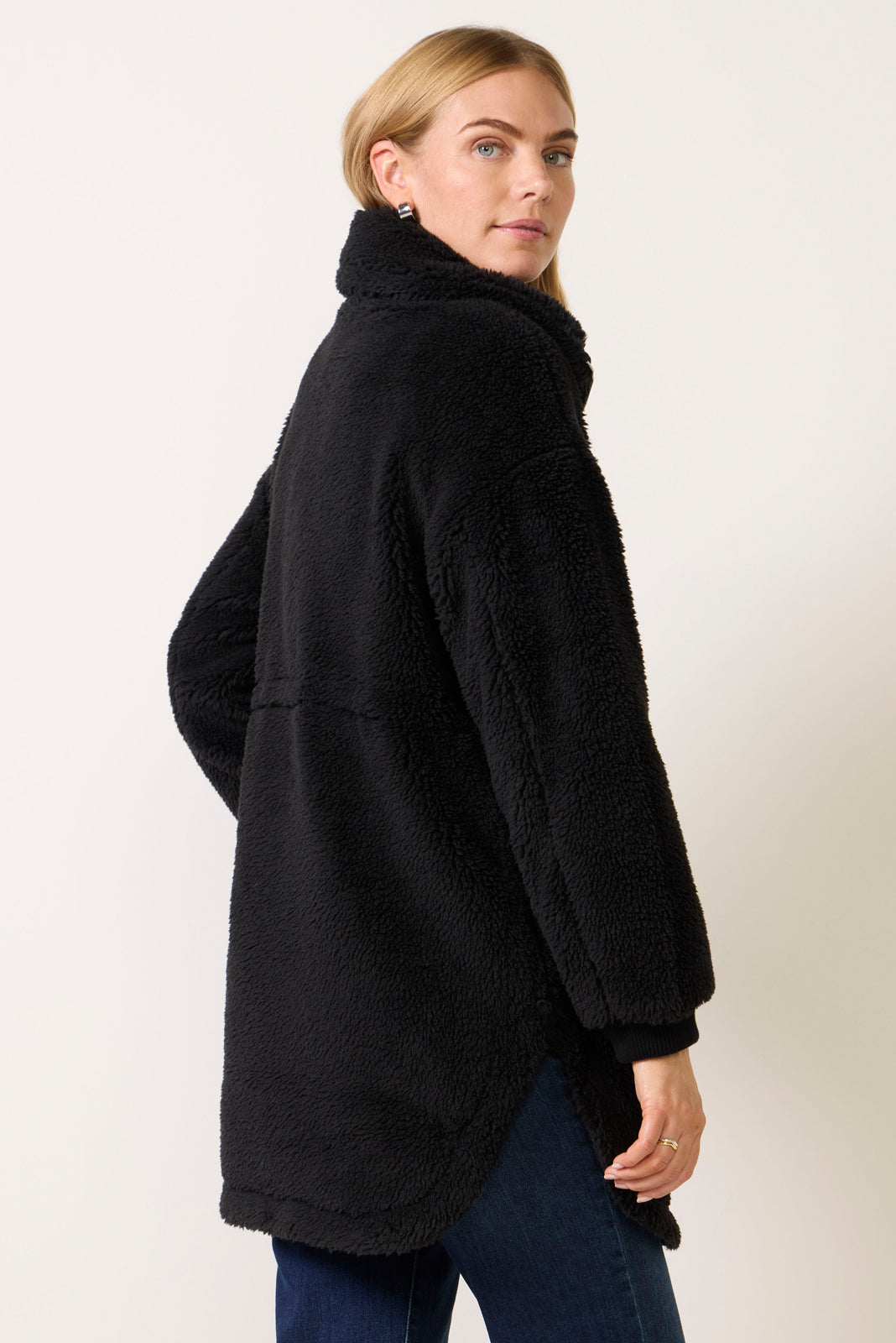 【gomme】フリル付き Wジップ ジャンパー 黒 Jamie Sherpa Jacket
