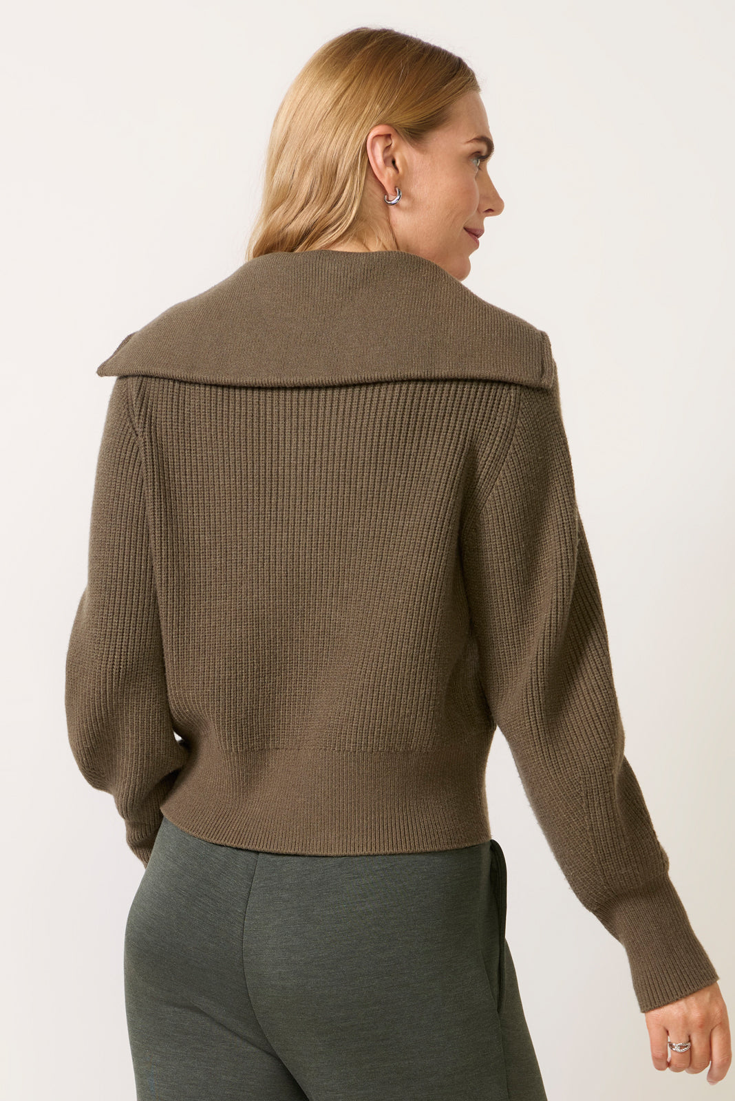 Maura Half Zip Rib Knit