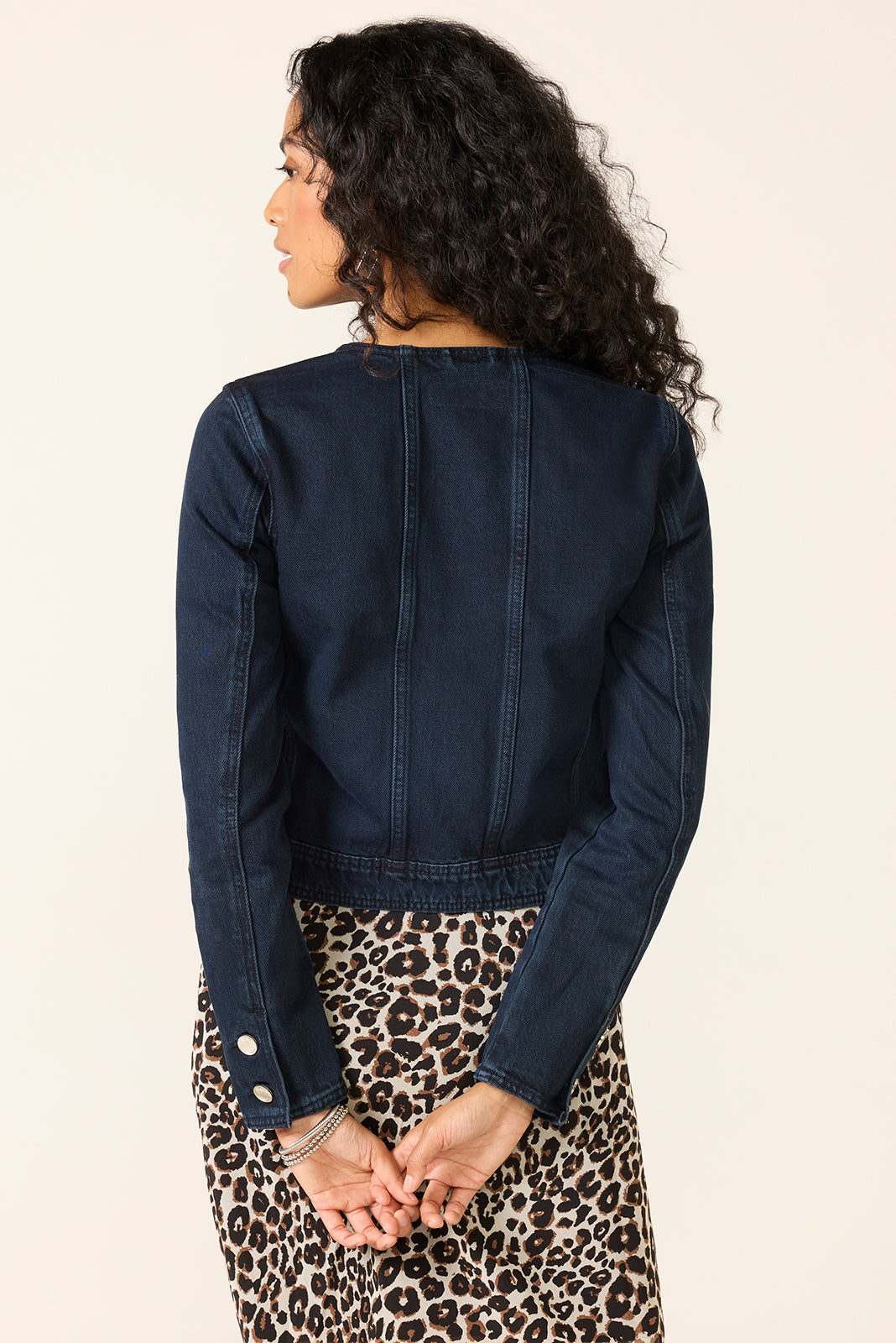 Collarless Trucker Jacket