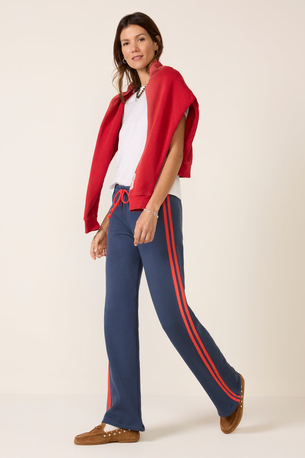 Solid Wide Leg Track Pant