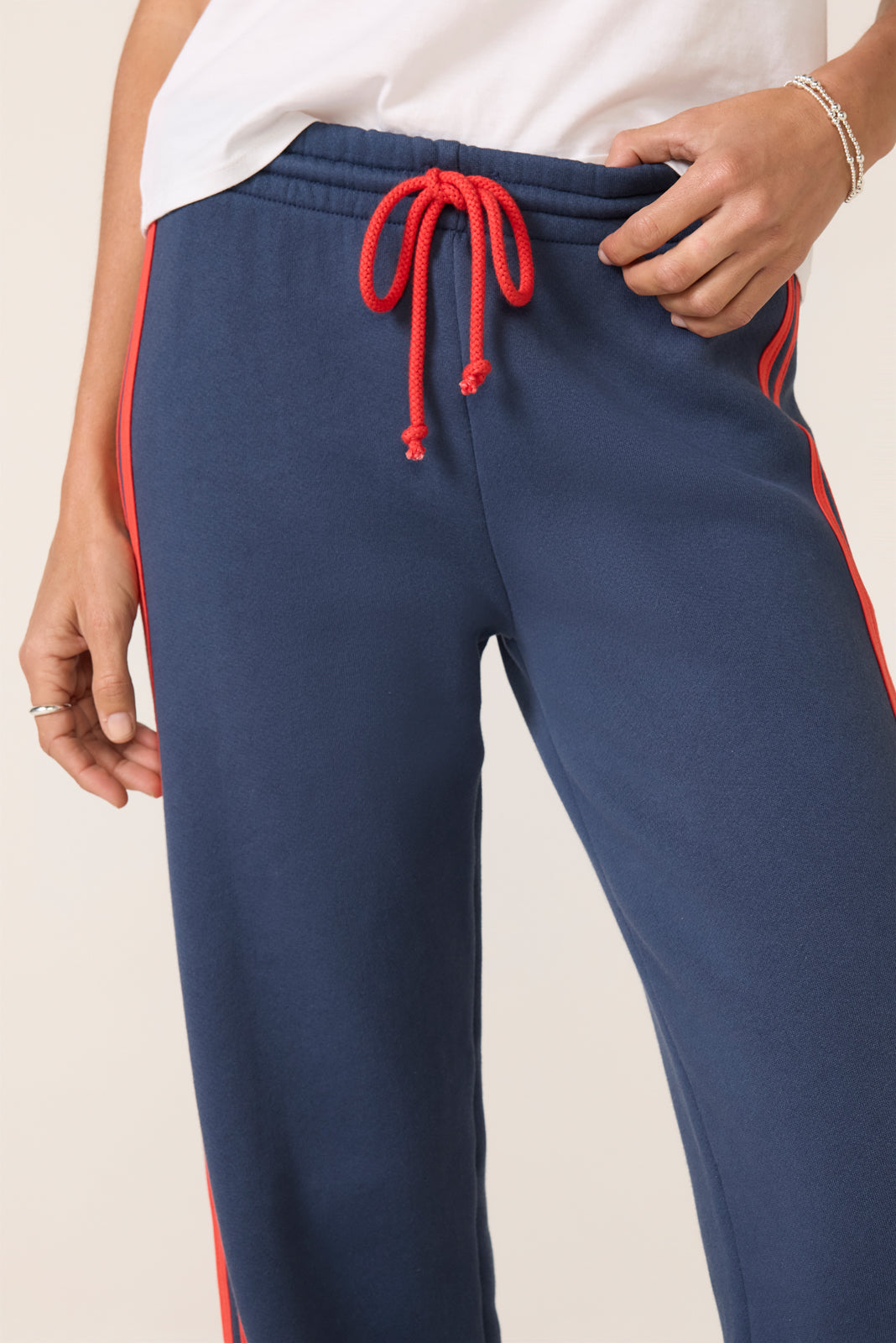 Solid Wide Leg Track Pant