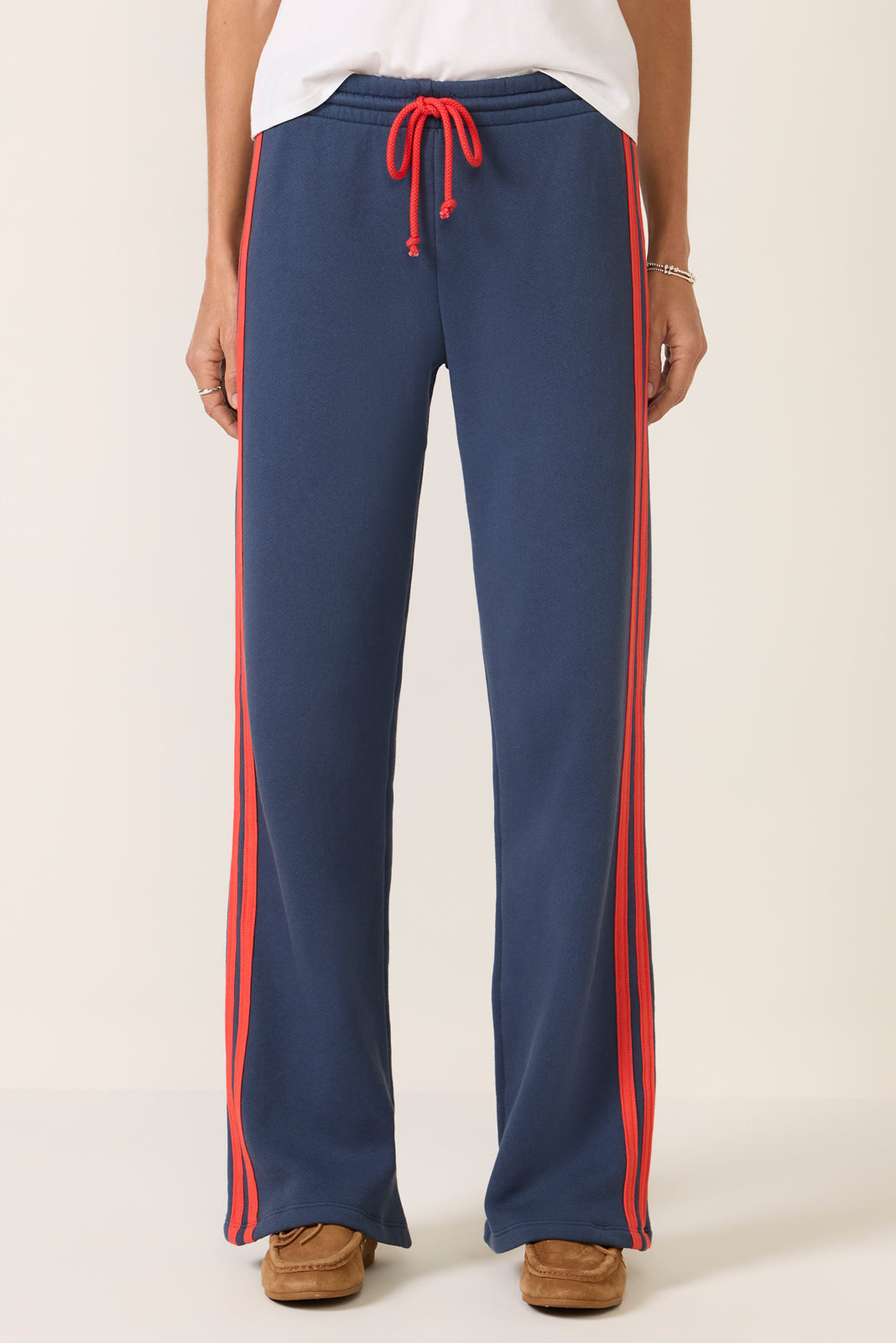 Solid Wide Leg Track Pant