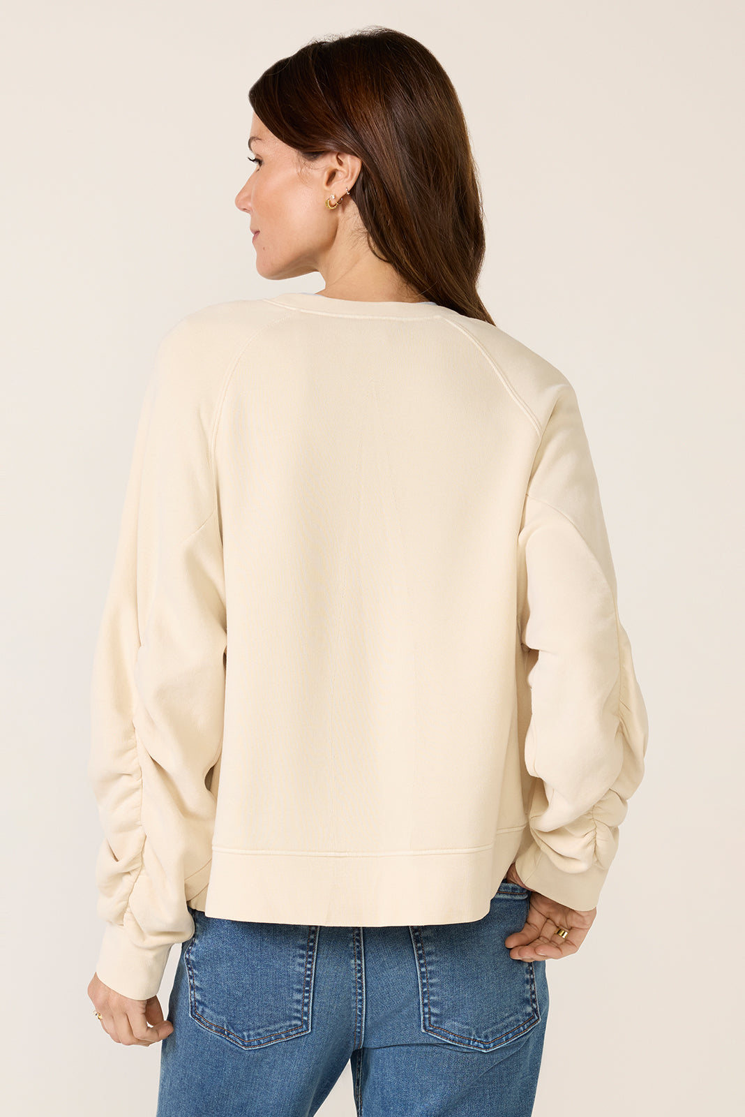 Shirred Sleeve Sweatshirt