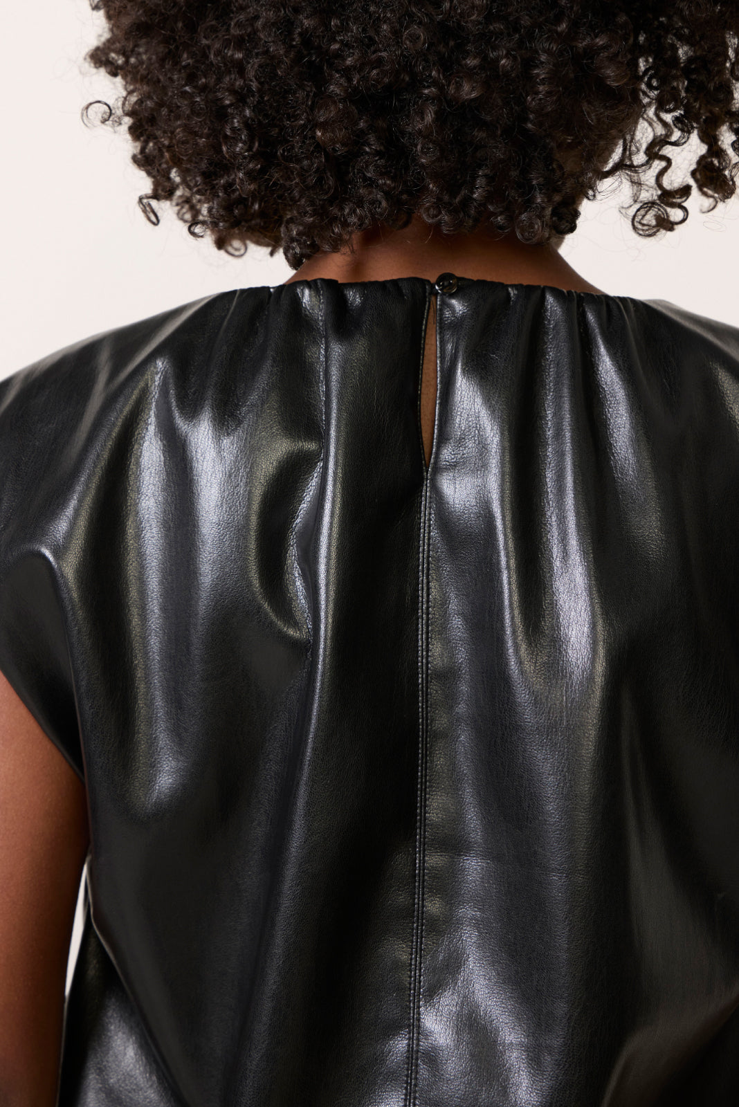 Radona Faux Leather Bubble Top