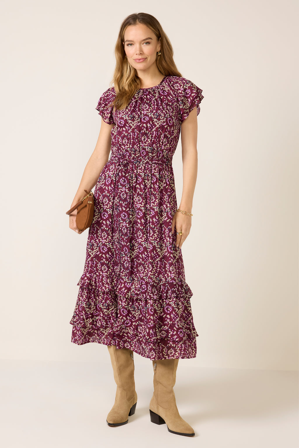 bell phoebe midi dress Berryblockprint / L