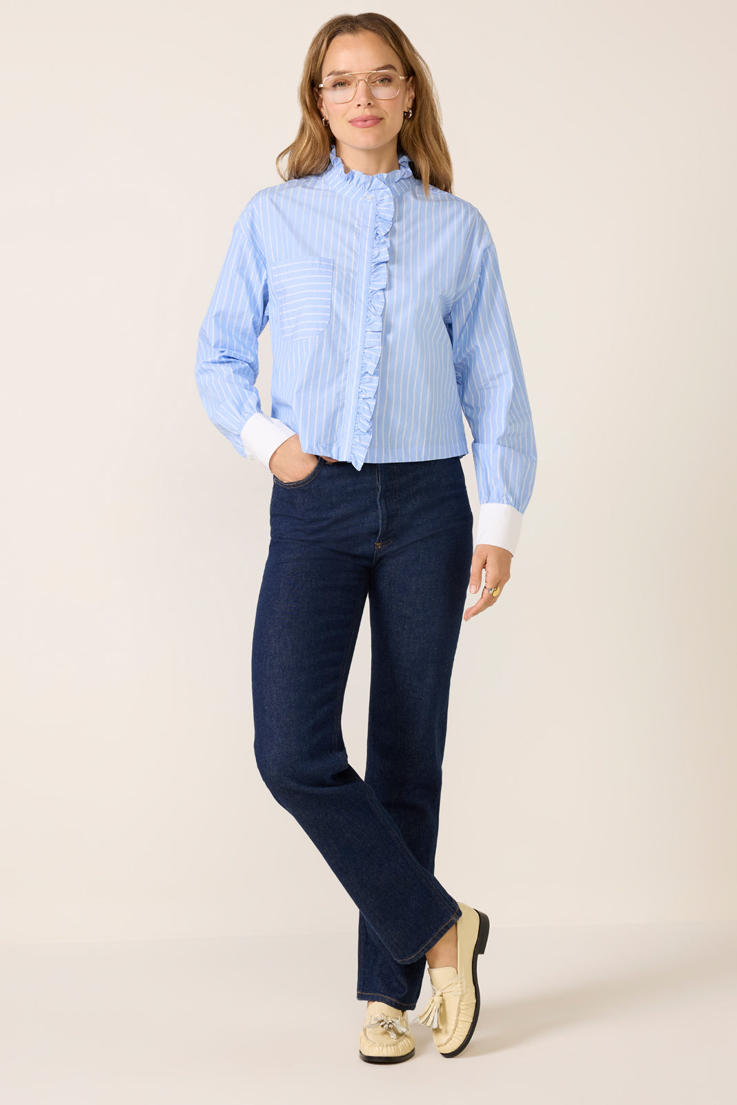 Janna Ruffle Trim Shirt