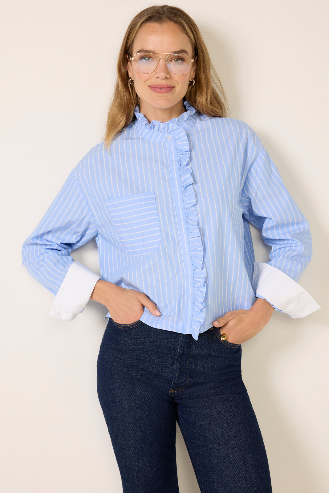 Janna Ruffle Trim Shirt