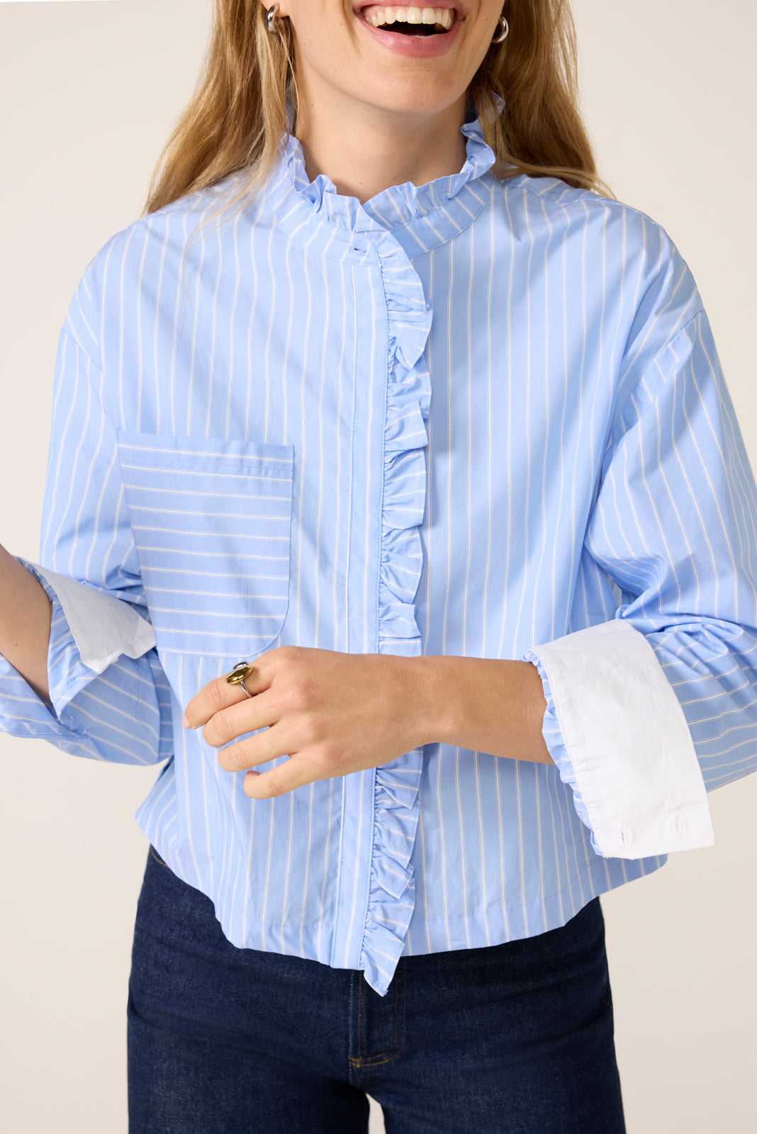 Janna Ruffle Trim Shirt