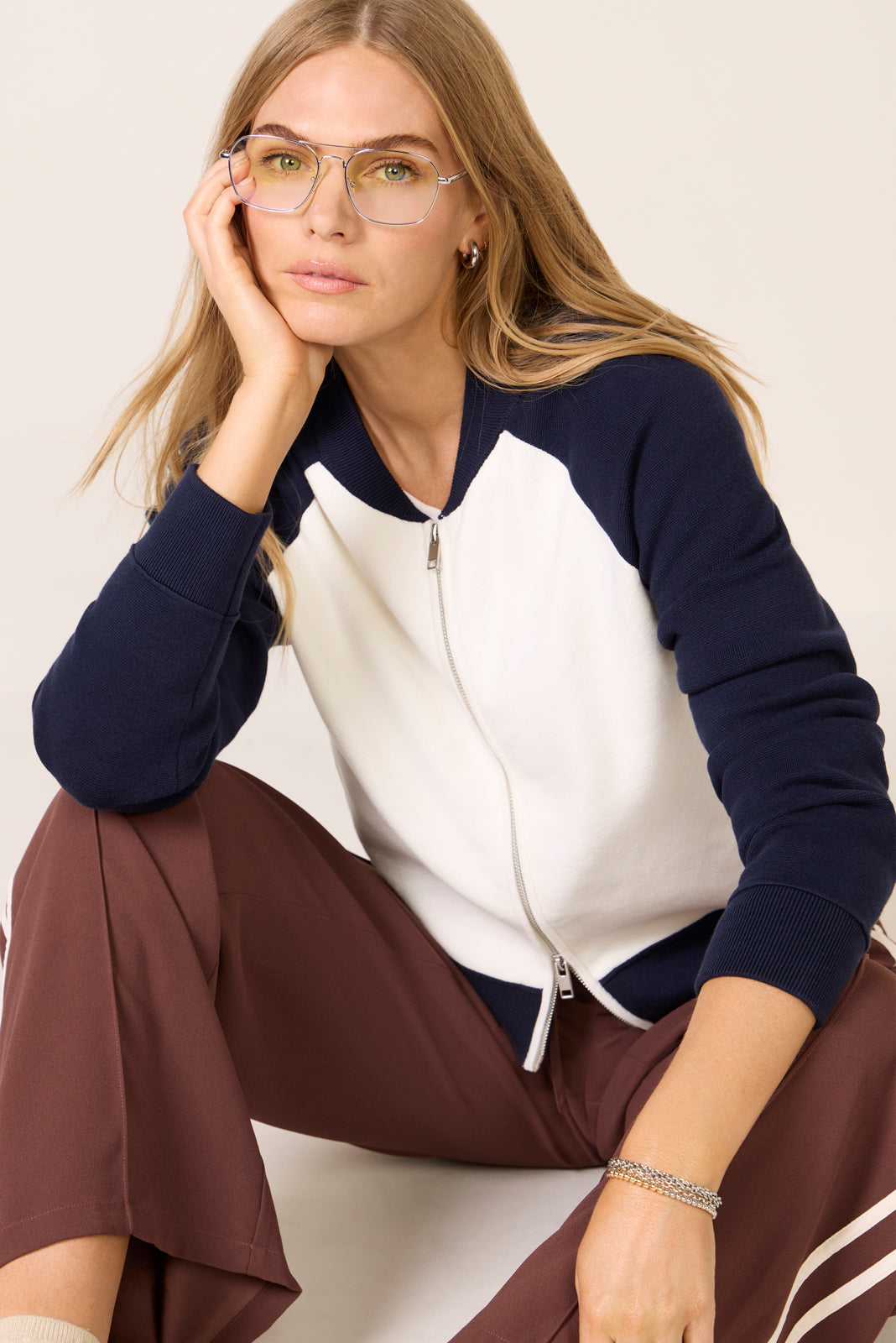 Melissa Colorblock Sweater Bomber