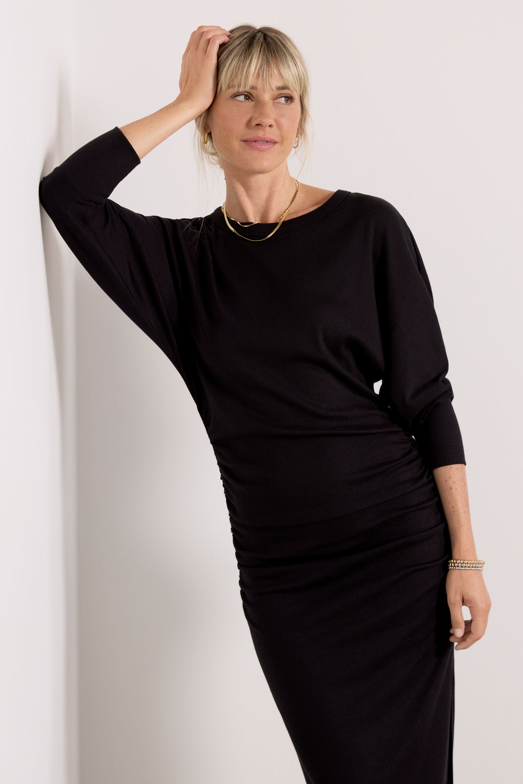 Popular Michael stars black drop neckline body on dress