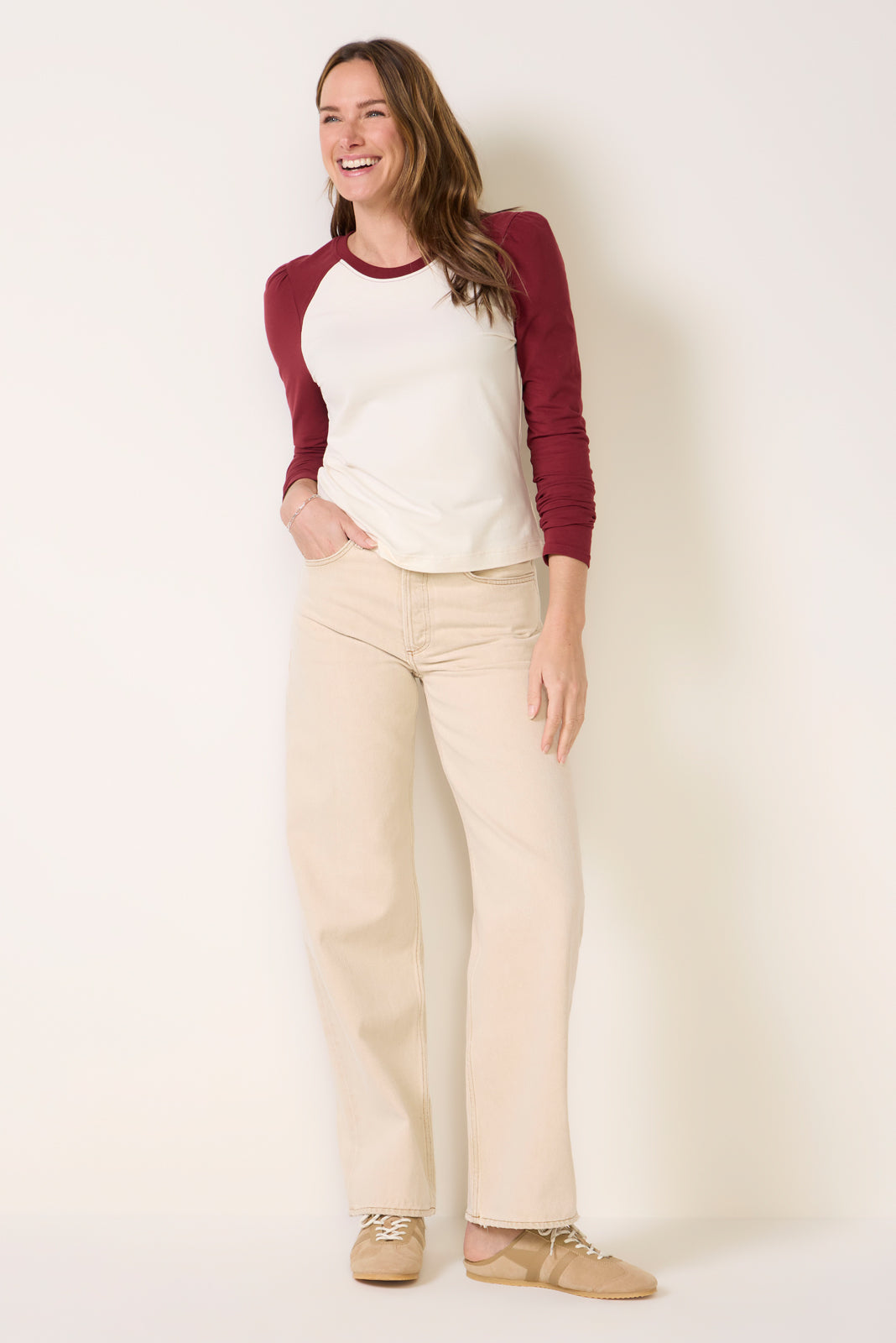 Beth Long Sleeve Baseball Tee