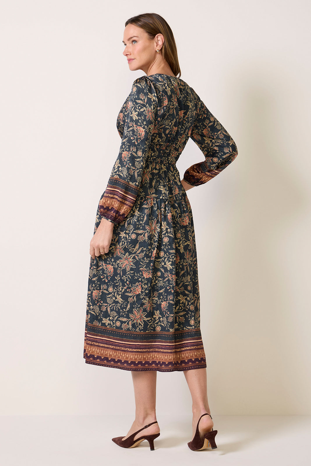 Amber Boho Bordered Midi Dress
