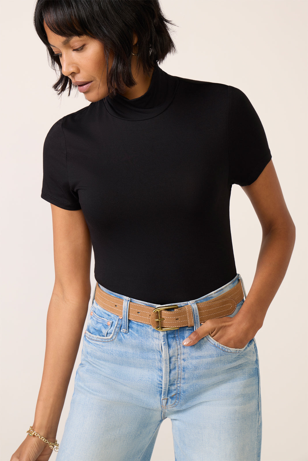 Demi Fitted Mock Neck
