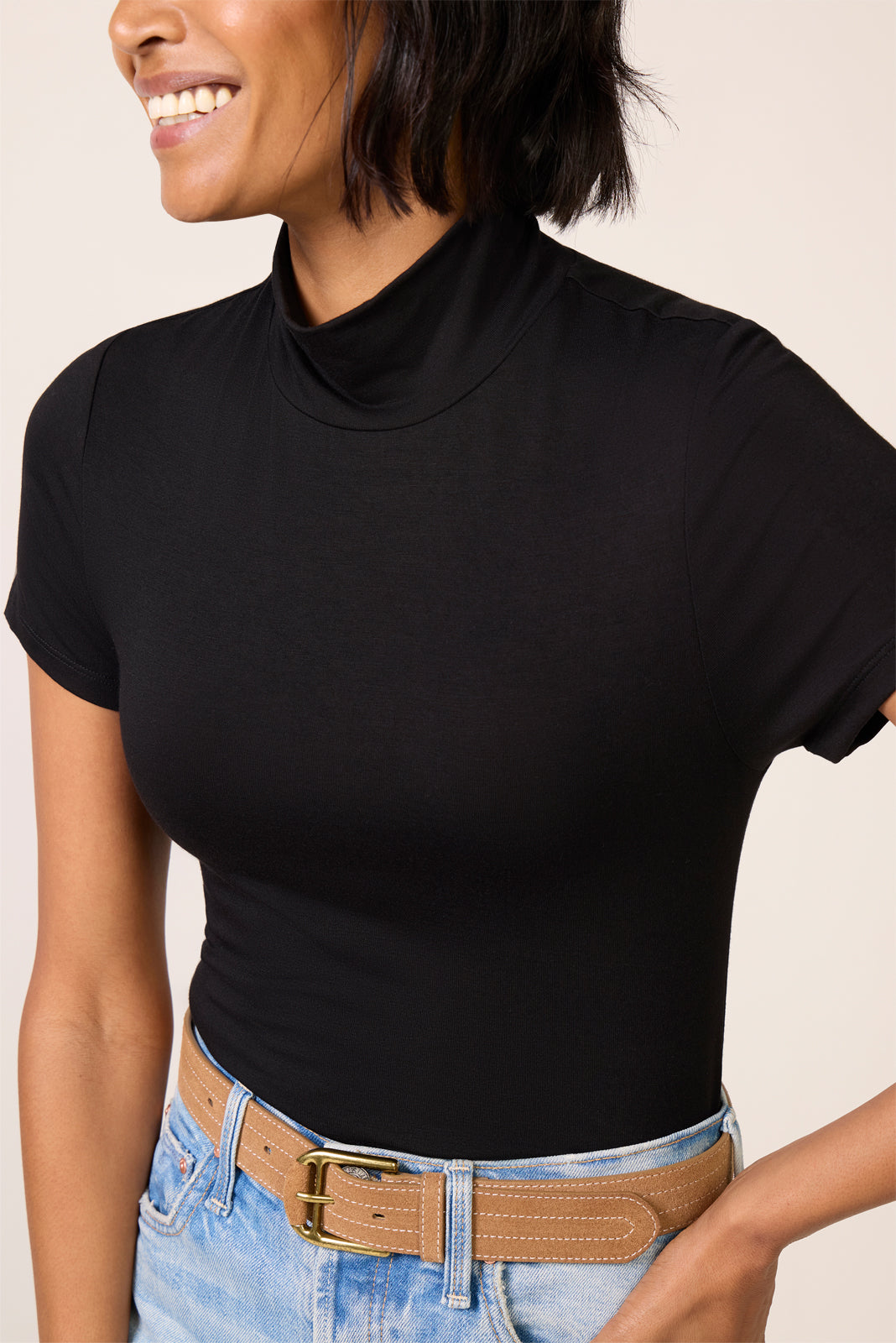 Demi Fitted Mock Neck