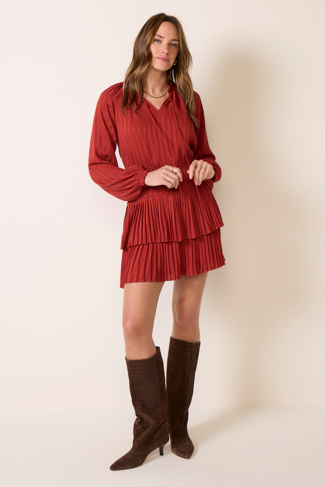 Rue Pleated Mini Dress