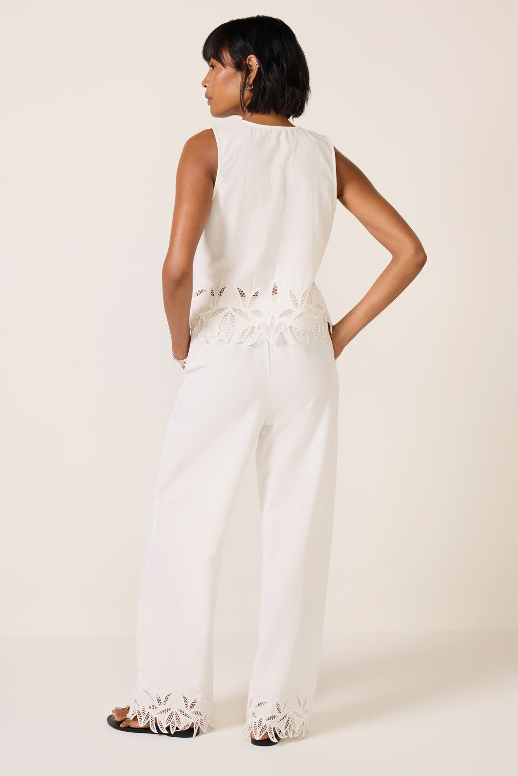 Emmie Embroidered Wide Leg Pant