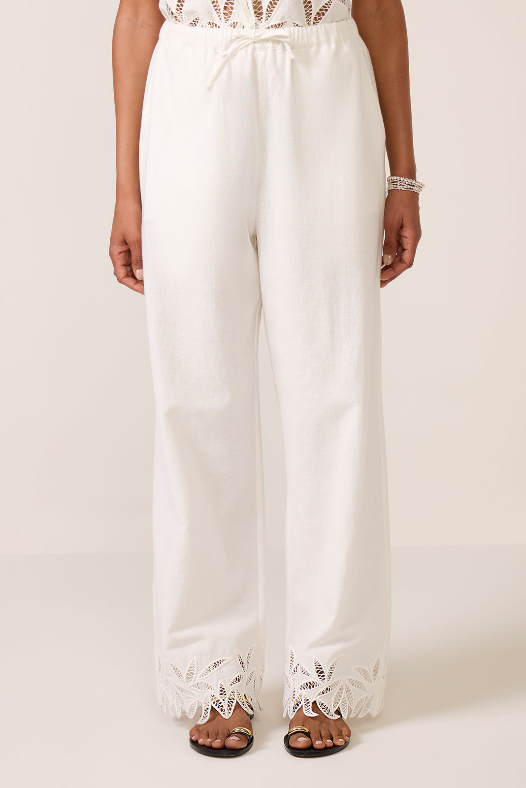 Emmie Embroidered Wide Leg Pant