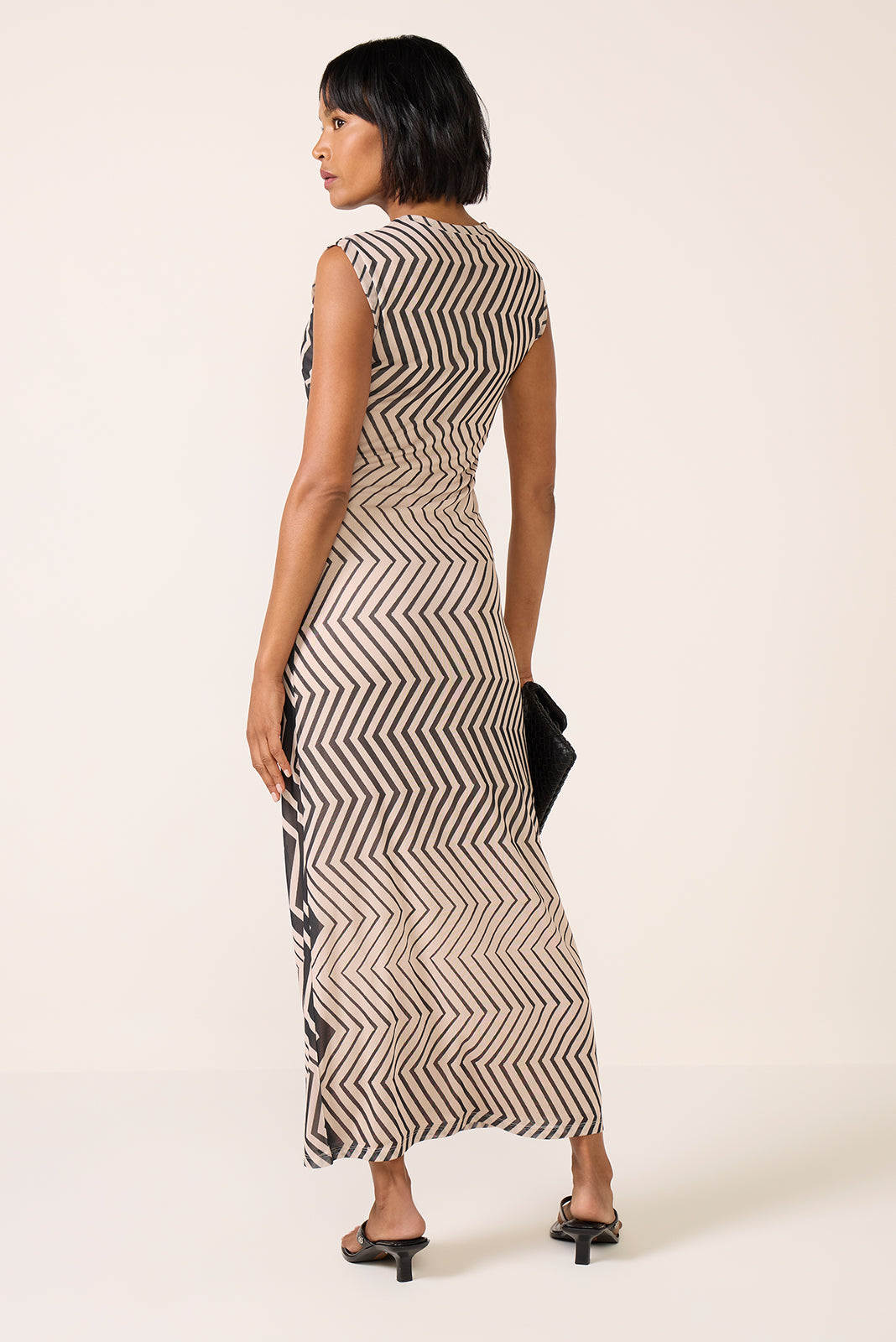 Shirred Mesh Dress