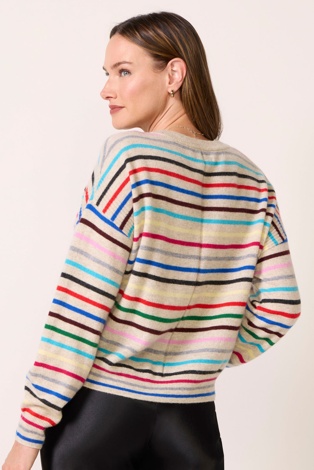 Monroe Stripe Novelty Cashmere Pullover