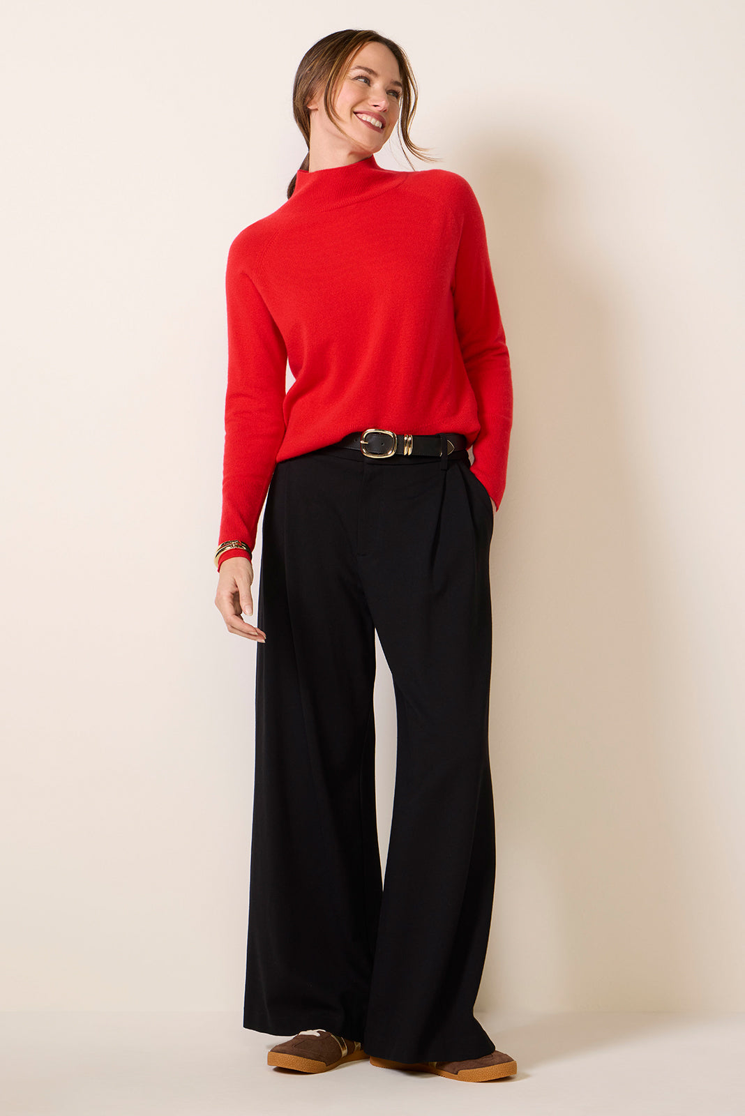 Aria Mock Neck Cashmere Pullover