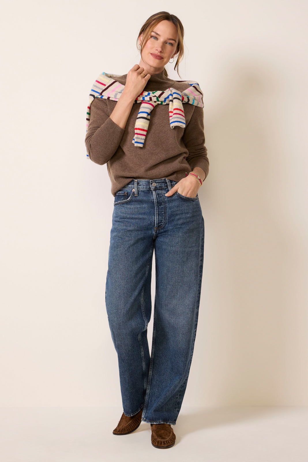 Aria Mock Neck Cashmere Pullover