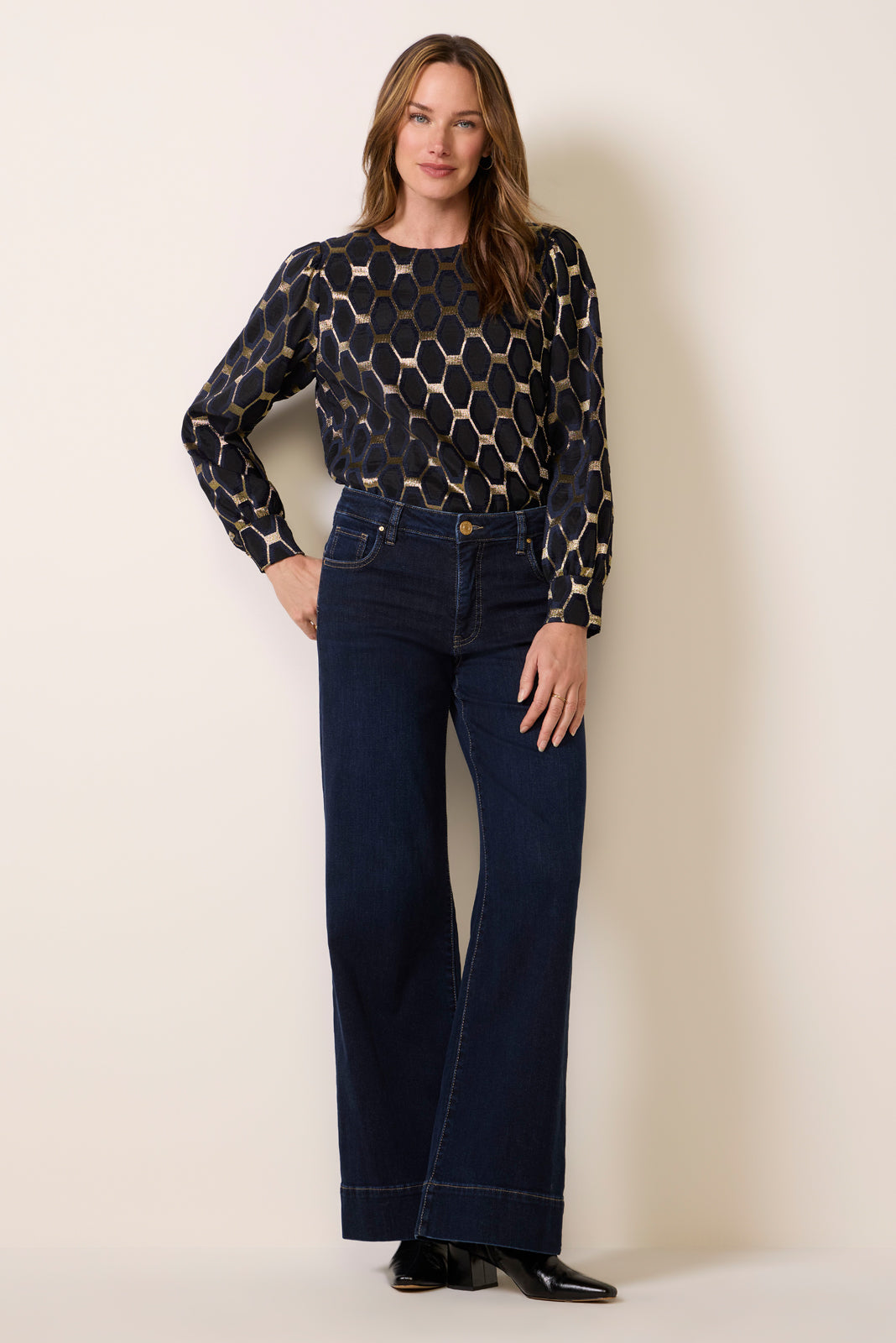 Kelli Jacquard Blouse