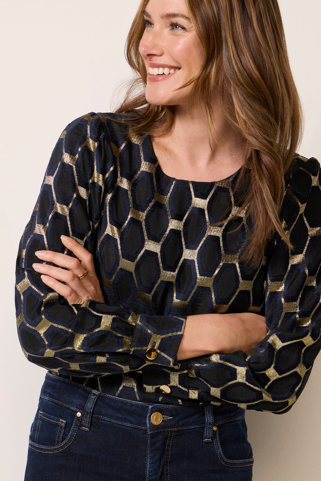 Kelli Jacquard Blouse