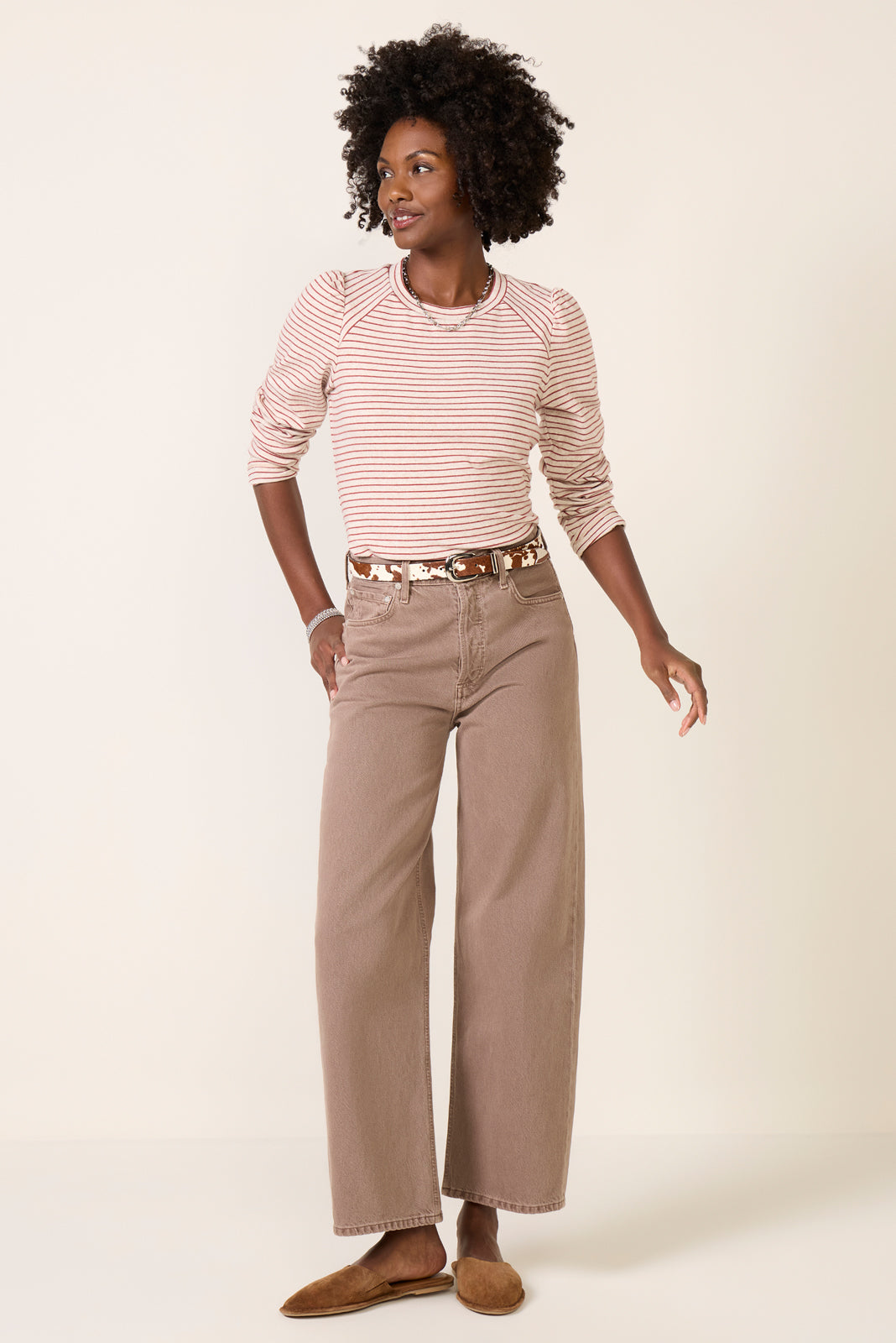 Jeanne Striped Puff Sleeve Top