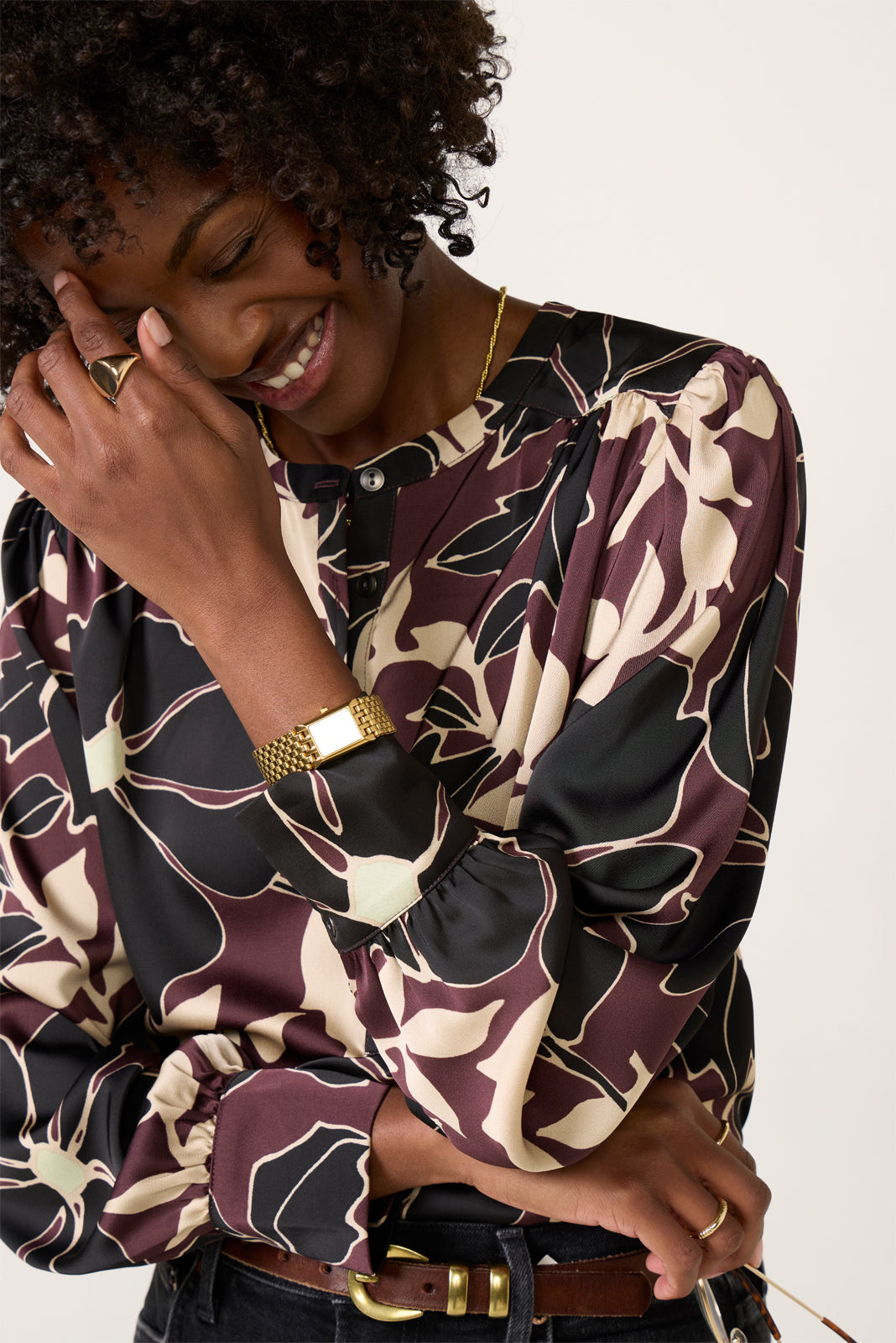 Elinor Satin Floral Blouse