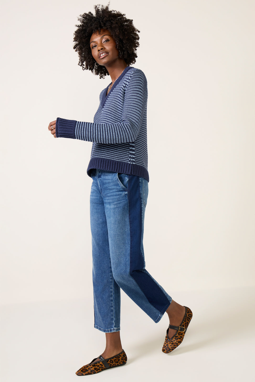 Striped Tape Yarn Sweater