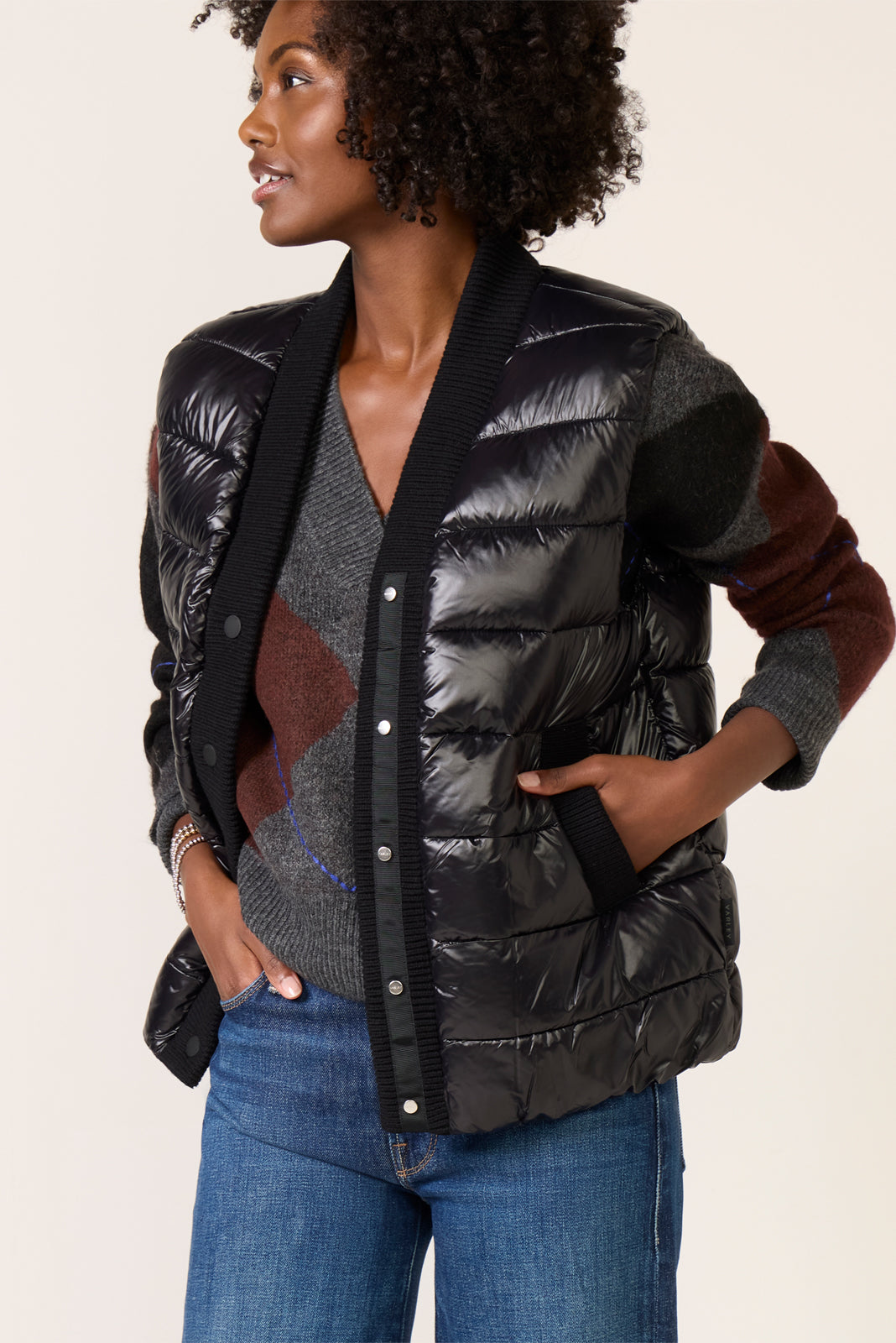 heve⭐︎twdeed gilet black Colwyn Combo Boxy Gilet