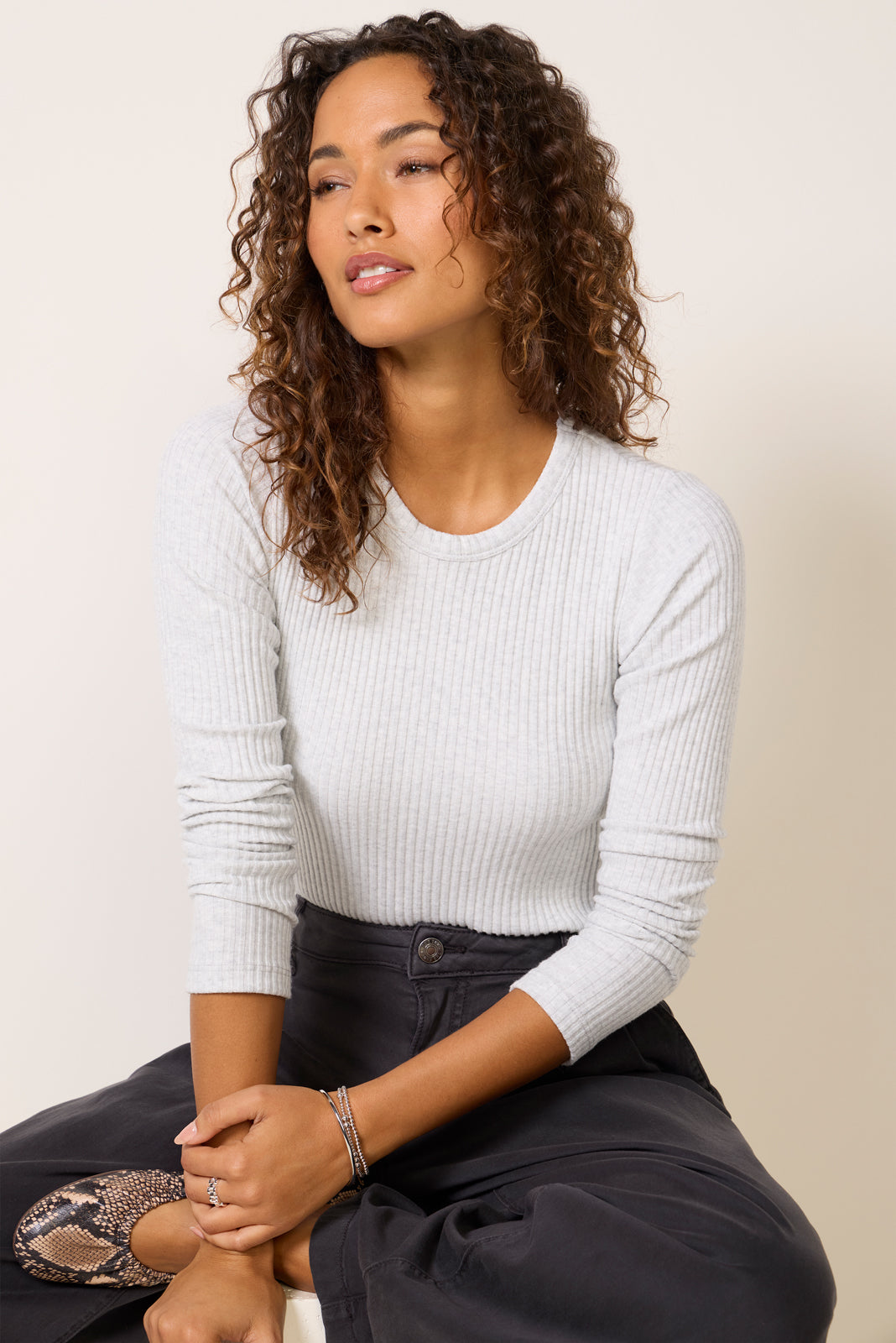Flora Ribbed Long Sleeve