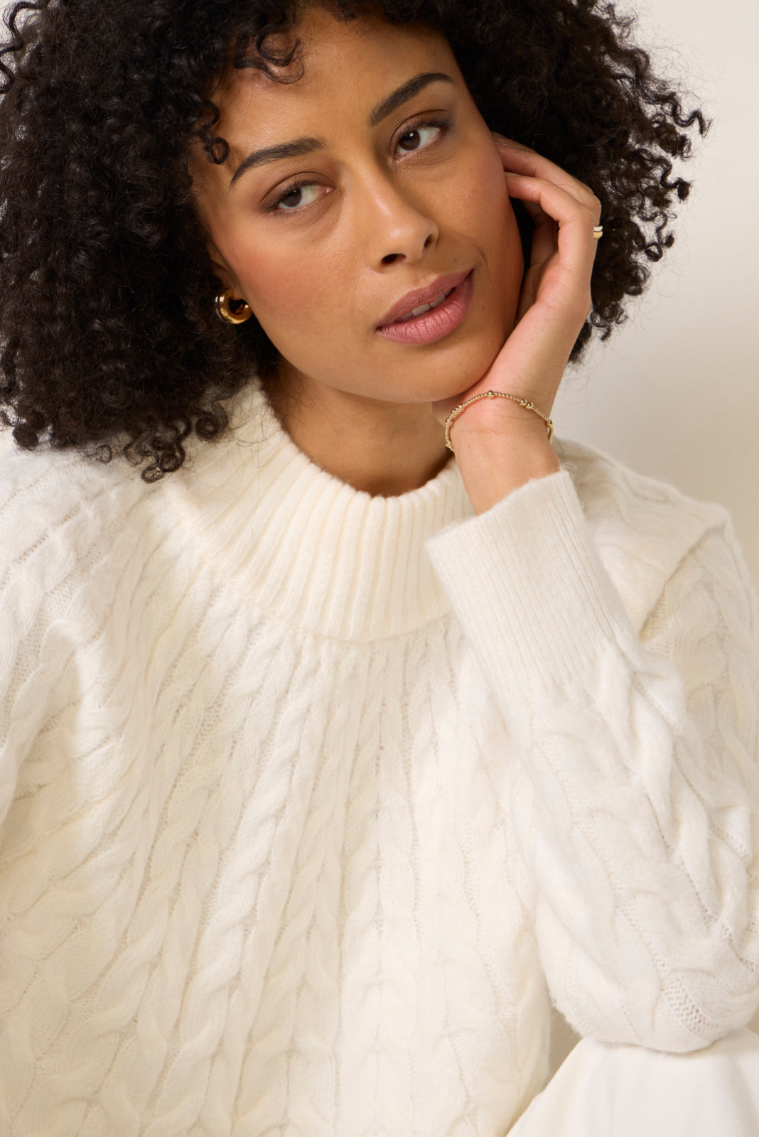 Reese Cable Mock Neck Pullover