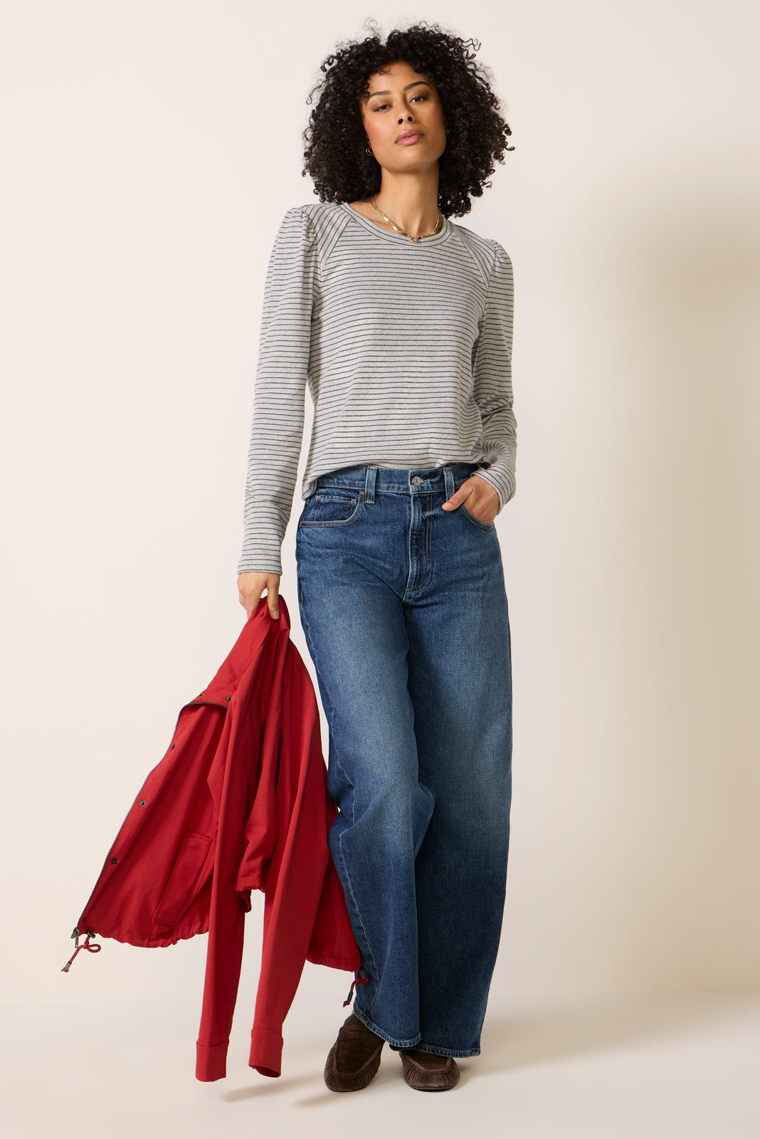 Jeanne Stripe Puff Sleeve Top
