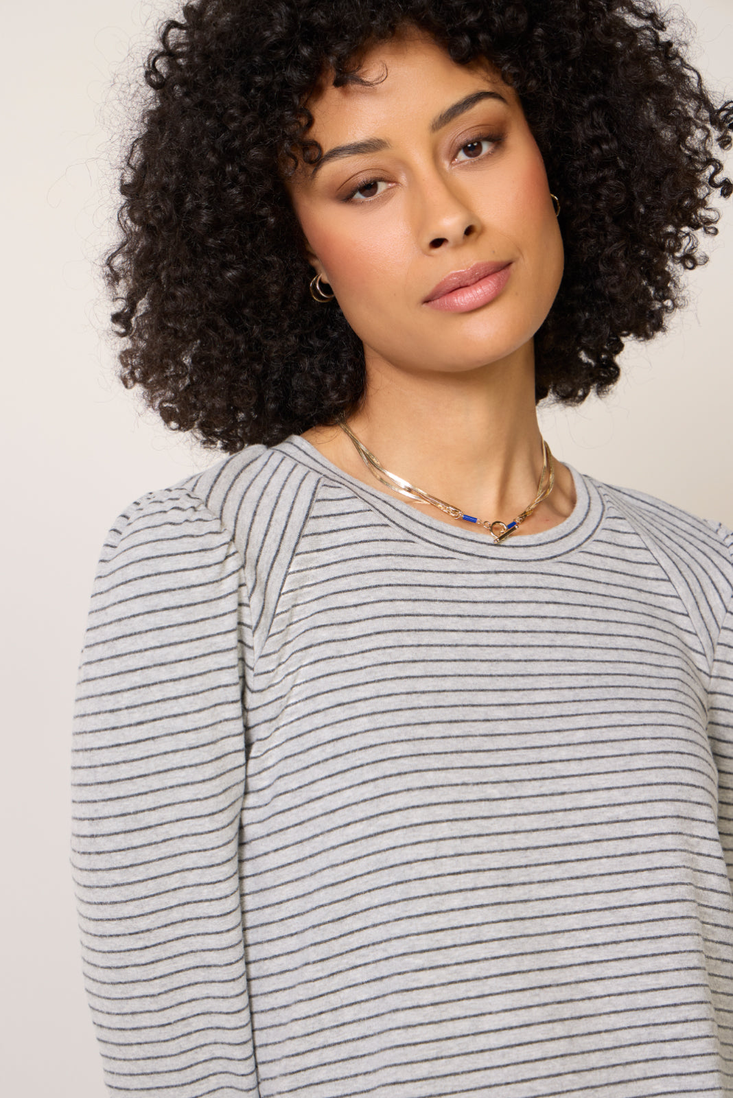Jeanne Stripe Puff Sleeve Top