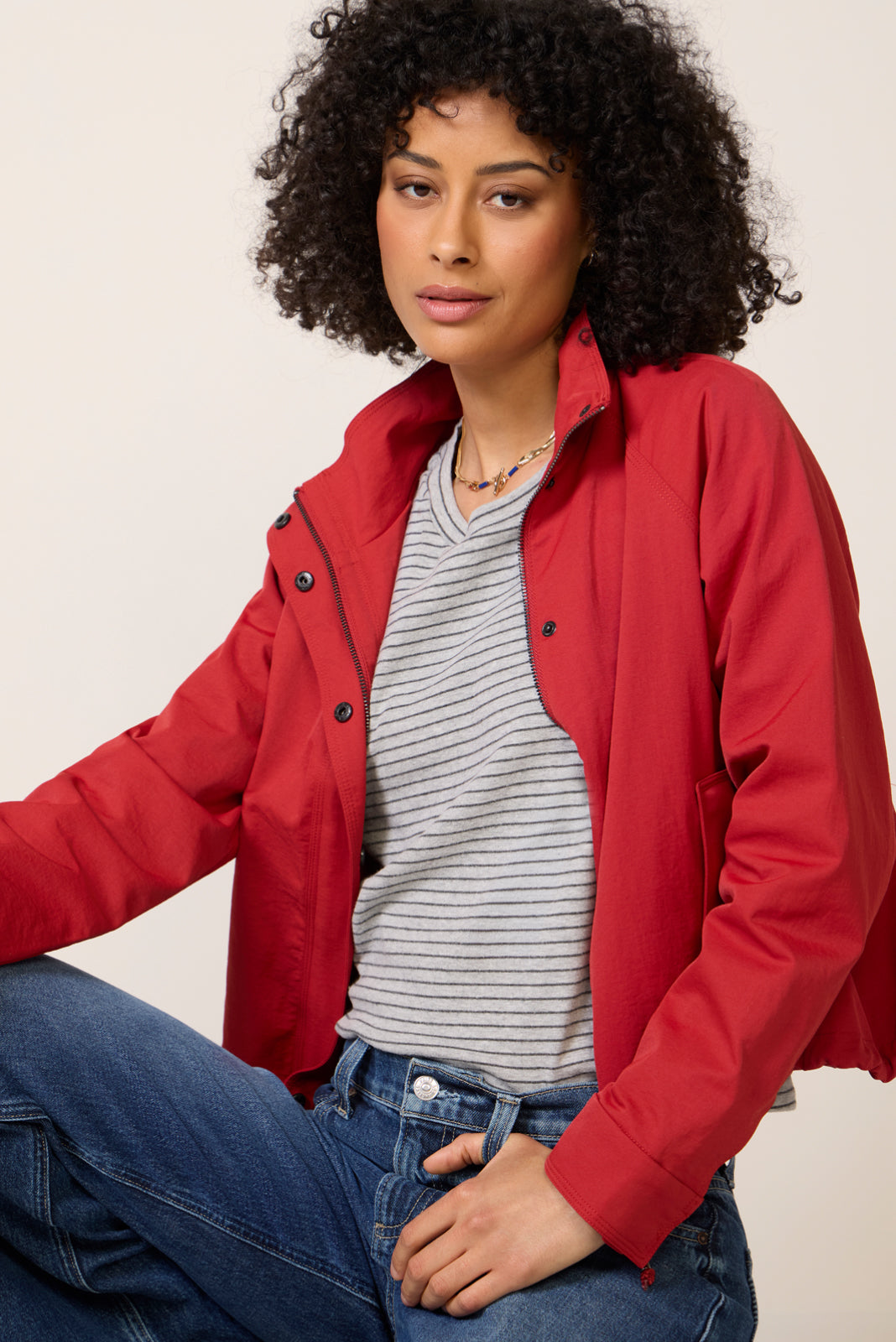 Jeanne Stripe Puff Sleeve Top